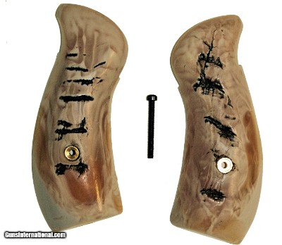 Smith & Wesson N Frame Revolver Repro Ram Horn Grips, Round Butt