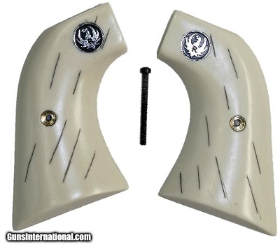 Ruger New Vaquero 2005 XR3 & Ruger 50th Anniversary 2006 Blackhawk .357 Ivory-Like "Barked" Grips