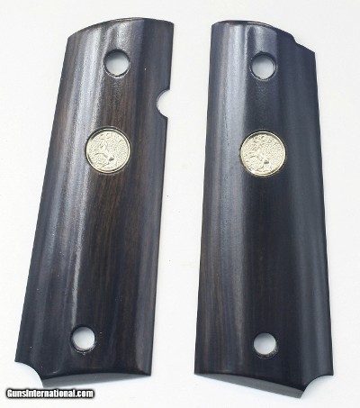 Colt 1911 Tigerwood Grips With Medallions