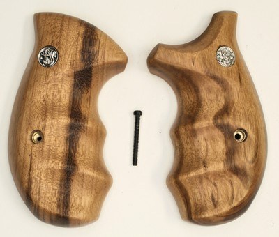 Smith & Wesson K & L Frame Goncalo Alves Wood Combat Grips, Round Butt