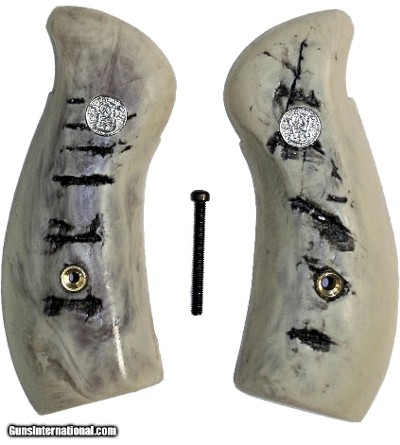 Smith & Wesson N Frame Revolver Repro Ram Horn Grips, Round Butt