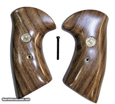 Colt V Frame MKV Claro Walnut Smooth Target Grips With Medallions