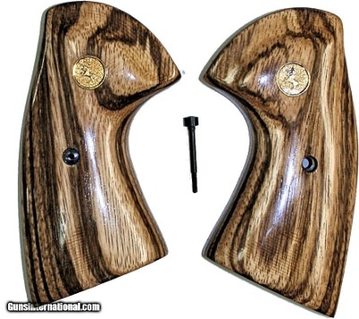 Colt Python 2020 or Original Python Target Style Zebrawood Grips With Medallions