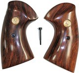 Colt Python 2020 or Original Python Target Style Rosewood Grips With Medallions - 1 of 2