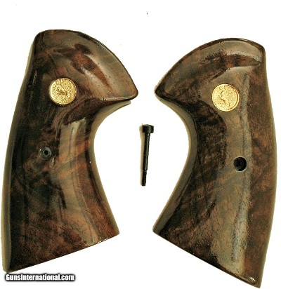 Colt Python 2020 or Original Python Target Style Claro Walnut Grips With Medallions