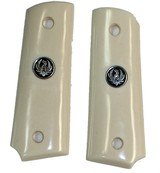 Ruger 1911 Compact Size Ivory-Like Grips With Medallions - 1 of 1