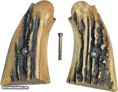 Smith & Wesson K & L Frame Real Old Red Stag Grips, Aged