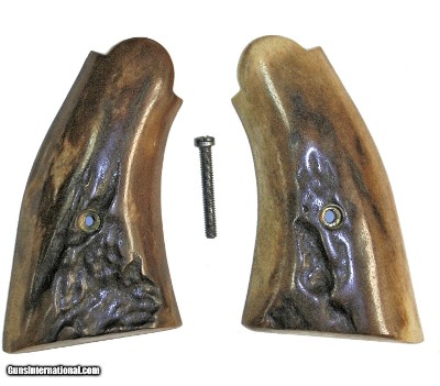 Smith & Wesson K & L Frame Real Old Red Stag Grips, Aged