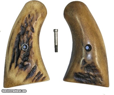 Colt Police Positive Special Real Old Red Stag Grips, Aged