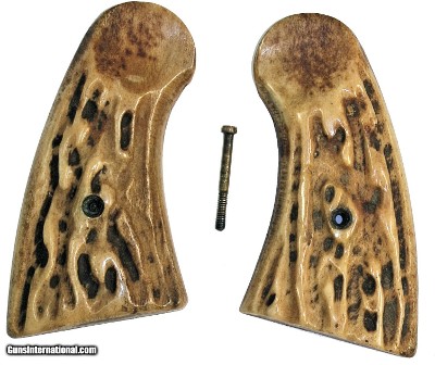 Colt Python or 2021 Anaconda Small Panel, Real Jigged Bone Grips, Aged