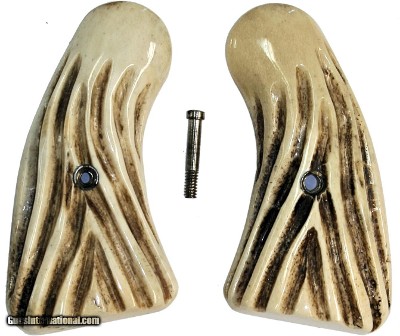 Colt Police Positive Special Real Jigged Bone Grips, Rounded Bottom