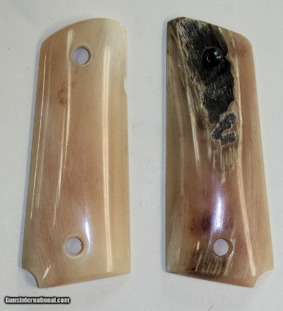 Colt 1911 Officers Model Alaskan Dall Sheep Horn Grips, Compact Size