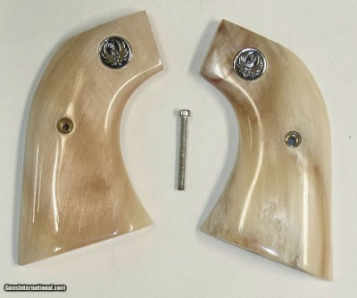 Ruger Vaquero XR3-Red Alaskan Dall Sheep Horn Grips With Medallions