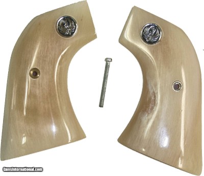 Ruger Vaquero XR3-Red Alaskan Dall Sheep Horn Grips With Medallions