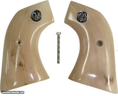 Ruger Vaquero XR3-Red Alaskan Dall Sheep Horn Grips With Medallions