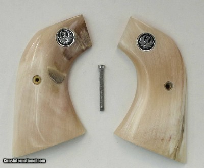 Ruger Vaquero XR3-Red Alaskan Dall Sheep Horn Grips With Medallions