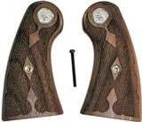 Colt Shooting Master Walnut Special Checkered Grips With Medallions