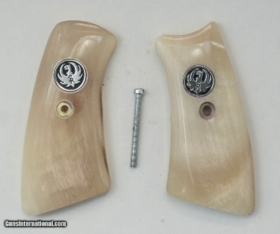 Ruger GP100 Alaskan Dall Sheep Horn Grips With Medallions