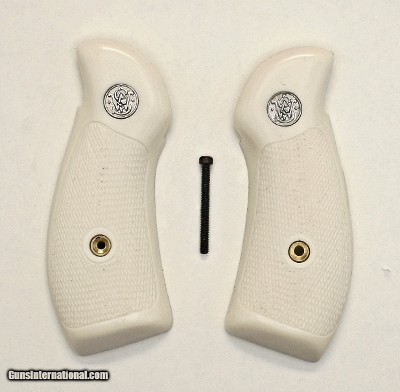 Smith & Wesson N Frame Ivory-Like Grips, Checkered With Medallions