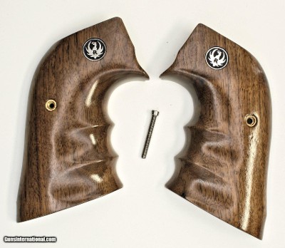 Ruger Vaquero XR3-Red Claro Walnut Range Special Grips With Finger Grooves