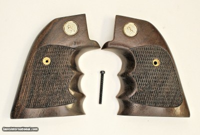 Colt SAA Claro Walnut Range Special Grips With Finger Grooves