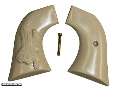 Ruger Vaquero XR3-Red Ivory-Like Grips, Relief Carved American Eagle