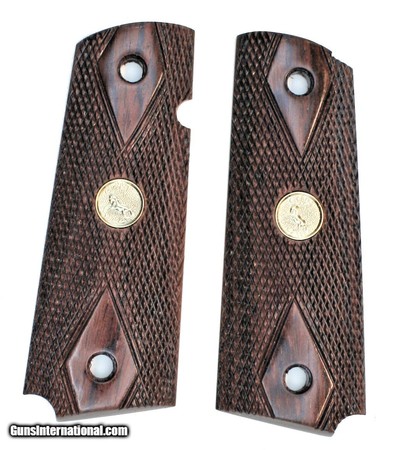 Colt 1911 Rosewood Checkered Grips With Medallions Special Sale