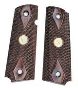 Colt 1911 Rosewood Checkered Grips With Medallions-Special Sale