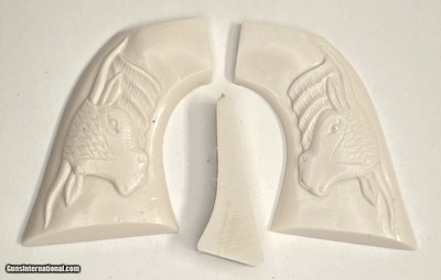 Colt SAA Ivory Like Grips, 1st & 2nd Gen, One Piece With Steer