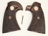 Colt Diamondback Rosewood Grips, Checkered With Medallions