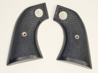 Colt SAA 1873 Oversize Black Grips, 1st & 2nd Gen, Checkered & Medallions