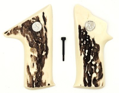 Colt Woodsman 2nd Series, Stag-Like Grips With Colt Medallions