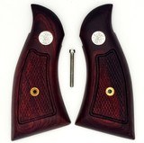 Smith & Wesson K & L Frame Rosewood Checkered Grips, Magna Style, Square Butt