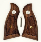 Smith & Wesson K & L Frame Walnut Checkered Grips, Magna Style, Square Butt
