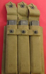 U.S.M.C. WW ll Magazine Pouch and 3 Mags For A Thompson Machine Gun. - 2 of 4