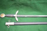 A LUFTWAFFE 1ST. MODEL SWORD COMPLETE WITH SHEATH A THIRD REICH ITEM - 1 of 14