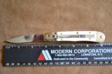 Hubertus Model #10 AUTOMATIC Lever Lock White Micarta with FILE WORK NEW! - 3 of 5