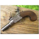 Brasher, London .48 cal. flintlock pocket pistol, ca. 1815 - 1 of 4