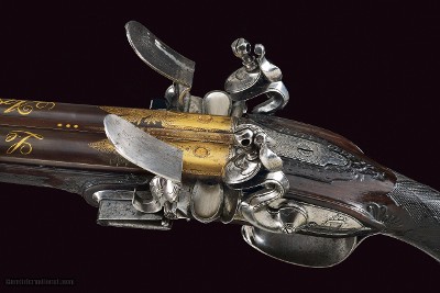 LePage, Paris. Magnificent 18-bore double flintlock sporting gun, made in 1806. - Image 6 of 25