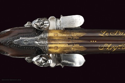 LePage, Paris. Magnificent 18-bore double flintlock sporting gun, made in 1806. - Image 7 of 25
