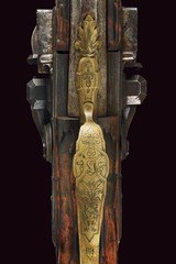 Baculini, Italy. Exceptionally rare and fine 23-bore O/U double flintlock sporting gun, ca. 1790 - 6 of 25