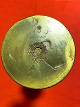 2 WWI 75mm Trench Art Vases French Cannon Shell Oak Leaf & Heart Motif - 4 of 5