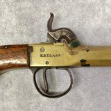 ANTIQUE PERCUSSION KETLAND LONDON BRASS CANNON BARREL PISTOL 1840's - 3 of 8