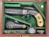 DELUXE CASED IVORY GRIPS 1837 ALLEN & THURBER ENGRAVED 6 SHOT PEPPERBOX Ex. N. FLAYDERMAN
