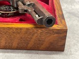 CASED FRENCH FITTED 1849 POCKET COLT with LONDON ADDRESS IRON BACK STRAP and TRIGGER GUARD #10215 METAL POWDER FLASK - 6 of 14