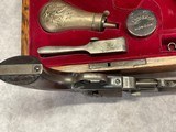 CASED FRENCH FITTED 1849 POCKET COLT with LONDON ADDRESS IRON BACK STRAP and TRIGGER GUARD #10215 METAL POWDER FLASK - 9 of 14
