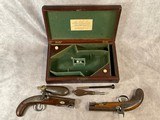 Cased Set T. Wilson Percussion Pocket Coat Pistols in original factory case with accoutrements - 4 of 15