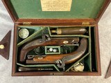 Tho. Wilson & Co. Cased Percussion Pocket Pistols w/ Original Case and Accoutrements Label - 2 of 15