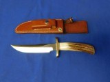 Non-Cataloged Randall model 12 Little Bear Bowie Stag w/ Sheath Unsharpened - 1 of 20