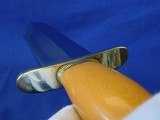 Scarce & Desirable 1960's Randall Smithsonian Brass Back Bowie Westinghouse Yellow Micarta - 12 of 20